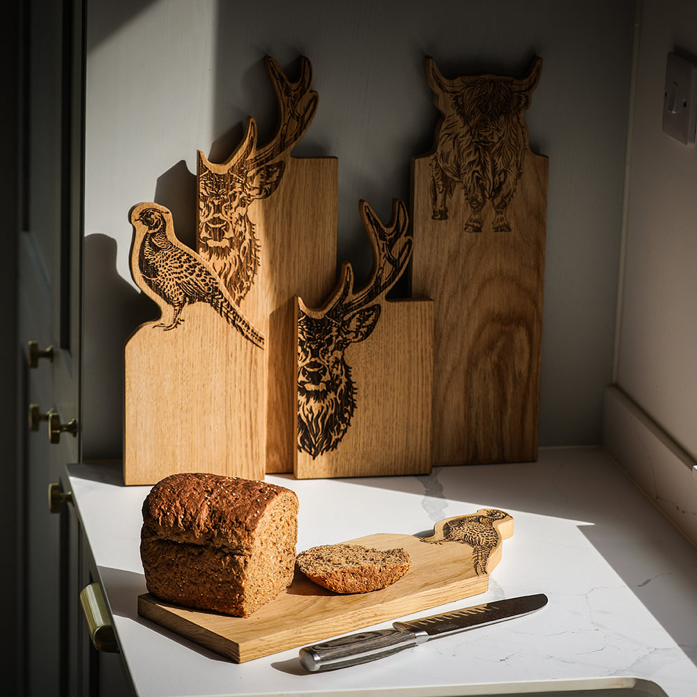 Pheasant Framed Oak Serving Board - Medium