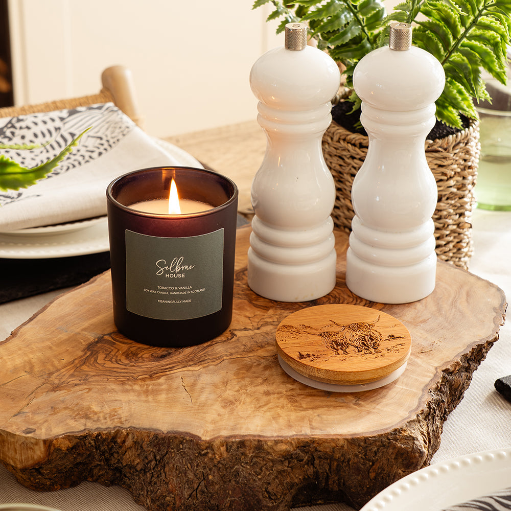 Scenic Highland Cow Tobacco &amp; Vanilla Candle