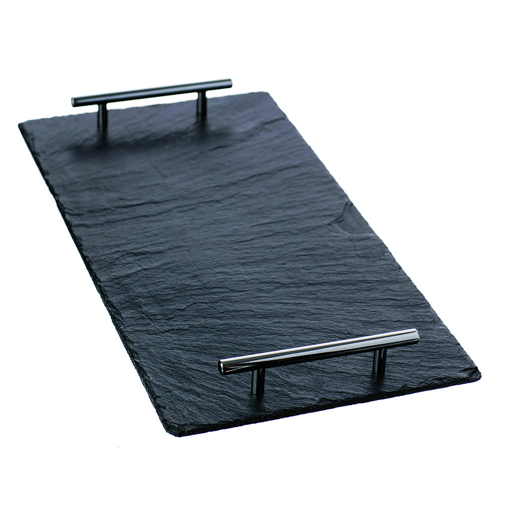 Plain Handle Slate Serving Tray - Large
