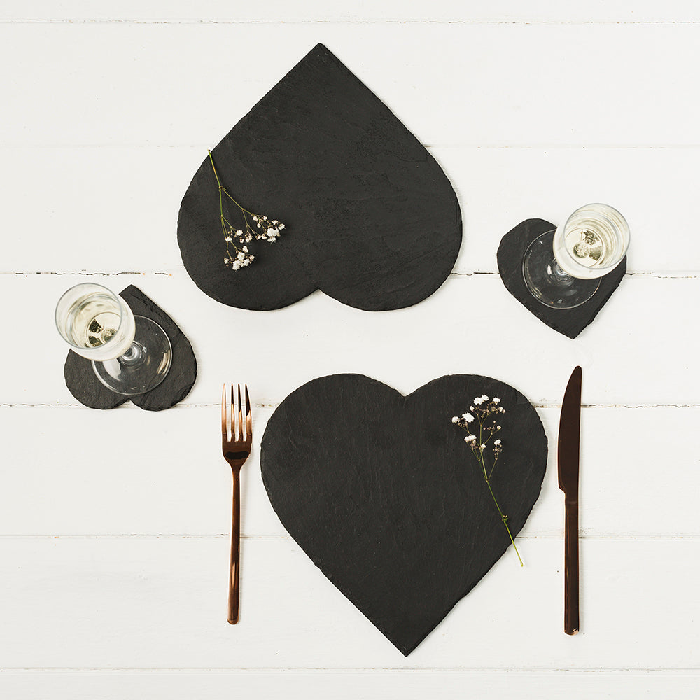 Heart Slate Place Mats - Set of 2