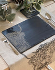 Highland Cow Slate Place Mats - Set of 2