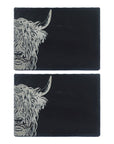 Highland Cow Slate Place Mats - Set of 2