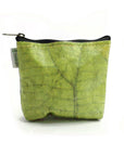 Vegan Teak Leaf Leather Straight Edge Coin Bag
