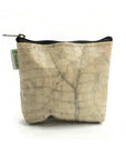 Vegan Teak Leaf Leather Straight Edge Coin Bag