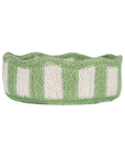 Stripy Scalloped Small Basket - green