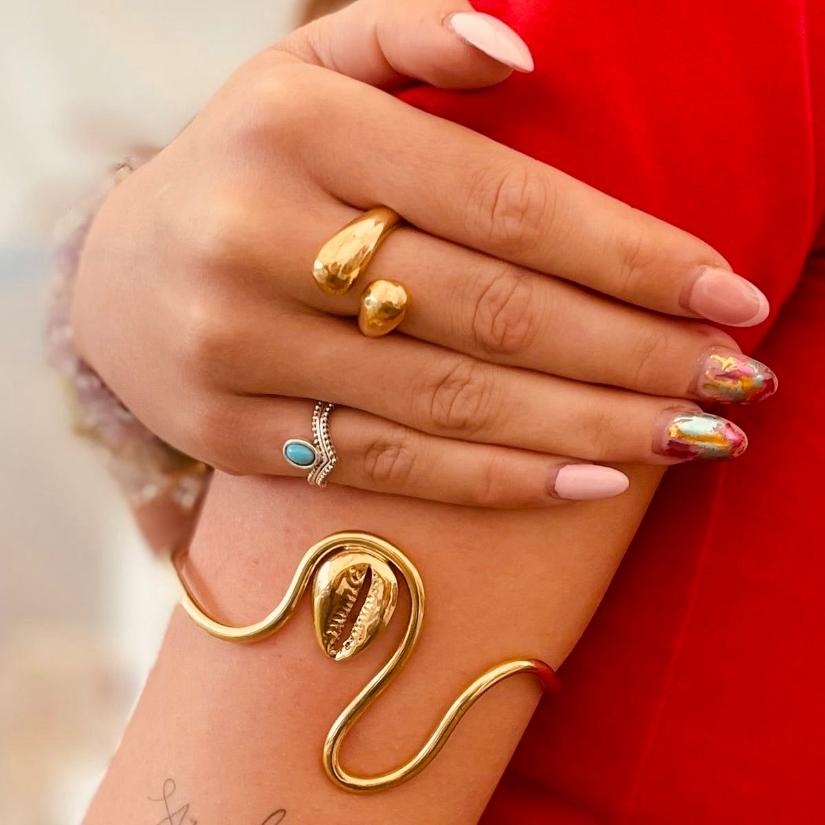 Jelani Twisted Recycled Brass Adjustable Ring-2