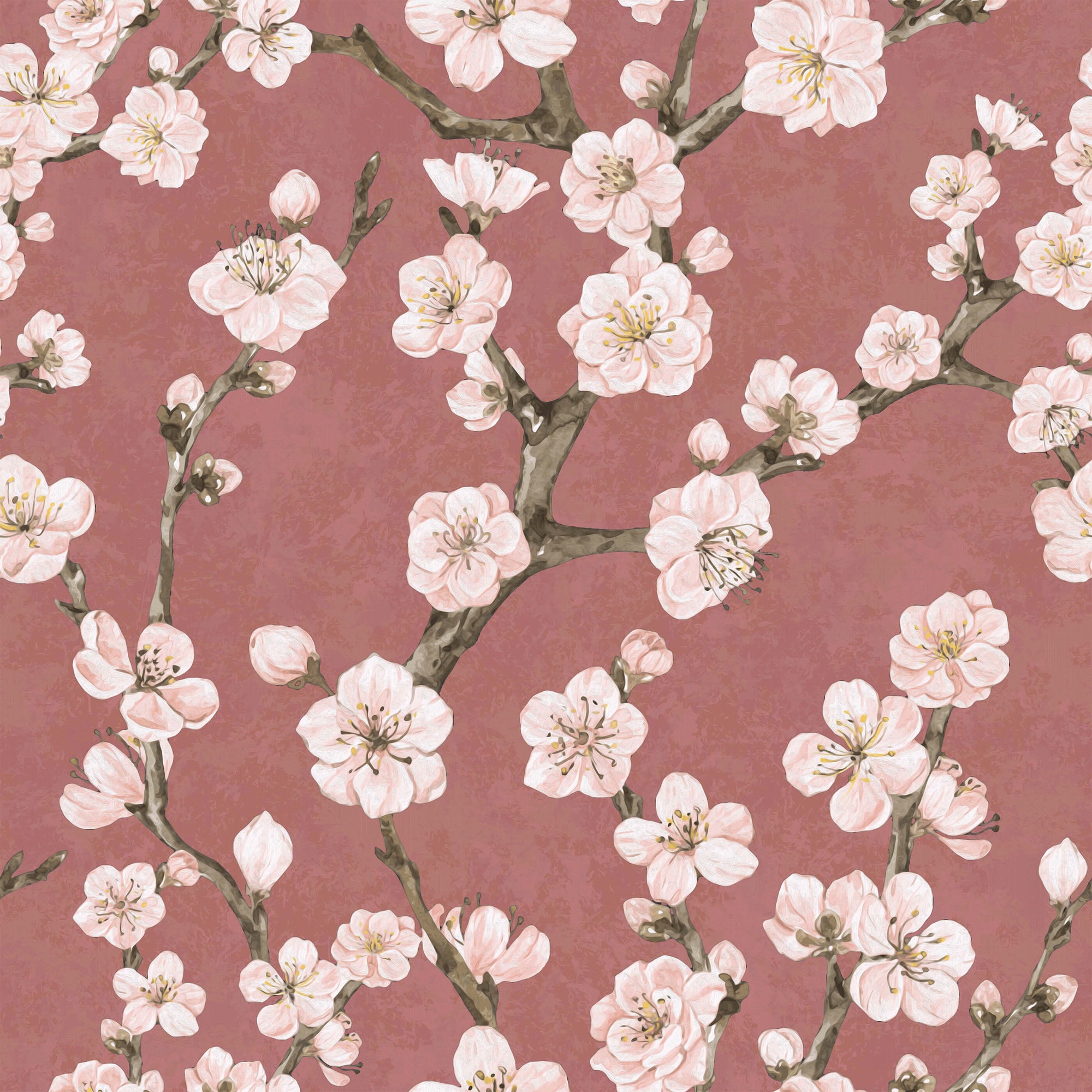 Junta Blossom Wallpaper with Hand Painted Effect