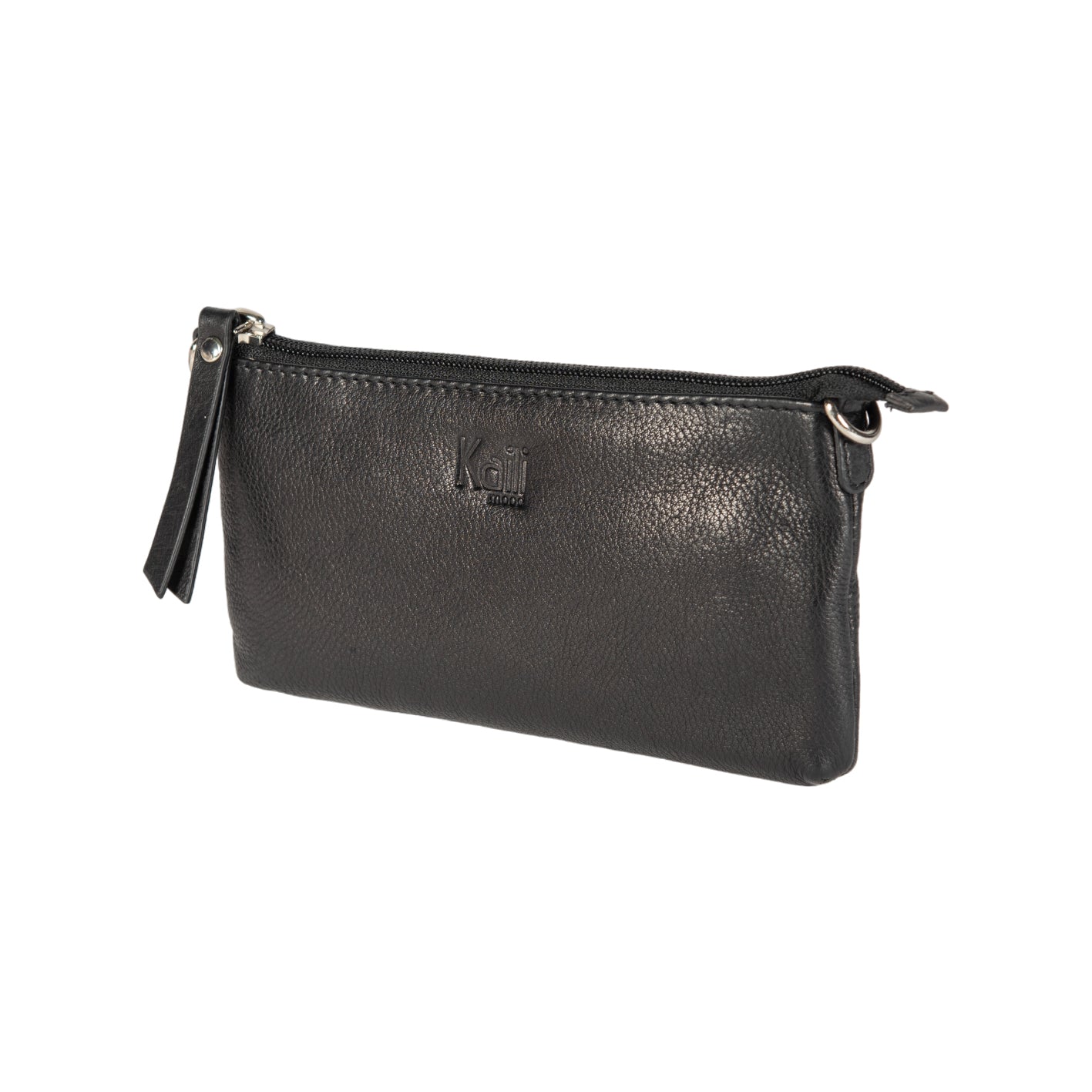 Kaili Mood Women's Crossbody Bag - Genuine Full Grain Leather, Black, Zip Closure, Removable Strap, Nickel Accessories, 20x10.5x2cm by Kailimood.store at brixbailey.com
