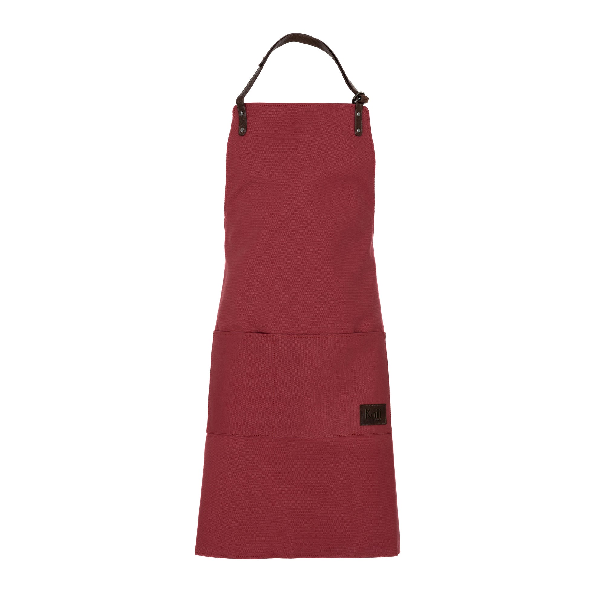 Bordeaux Canvas & Leather Work Apron - Adjustable Straps, Double Pocket, Antique Nickel Accessories - 70x90cm by Kailimood.store at brixbailey.com
