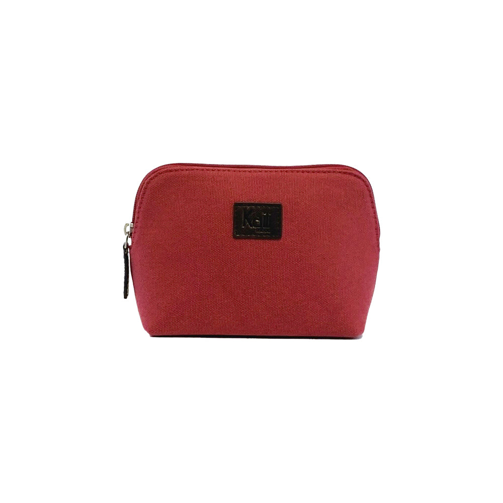 Bordeaux Canvas & Leather Women's Pochette - Handmade in Italy - Zip Closure & Inner Pocket by Kailimood.store at brixbailey.com
