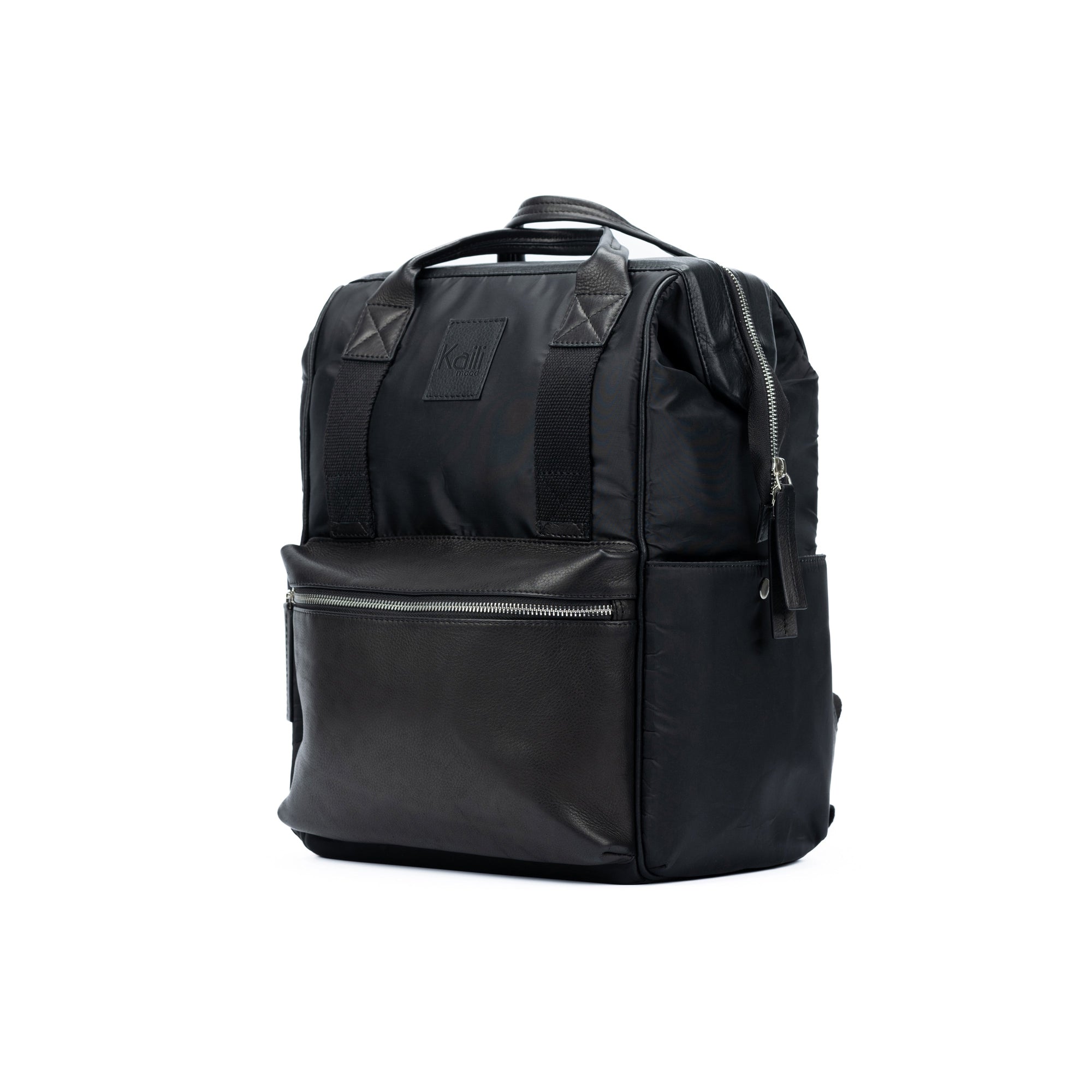 Kaili Mood Waterproof Nylon & Full Grain Leather Backpack - Stylish & Functional Travel Bag by Kailimood.store at brixbailey.com