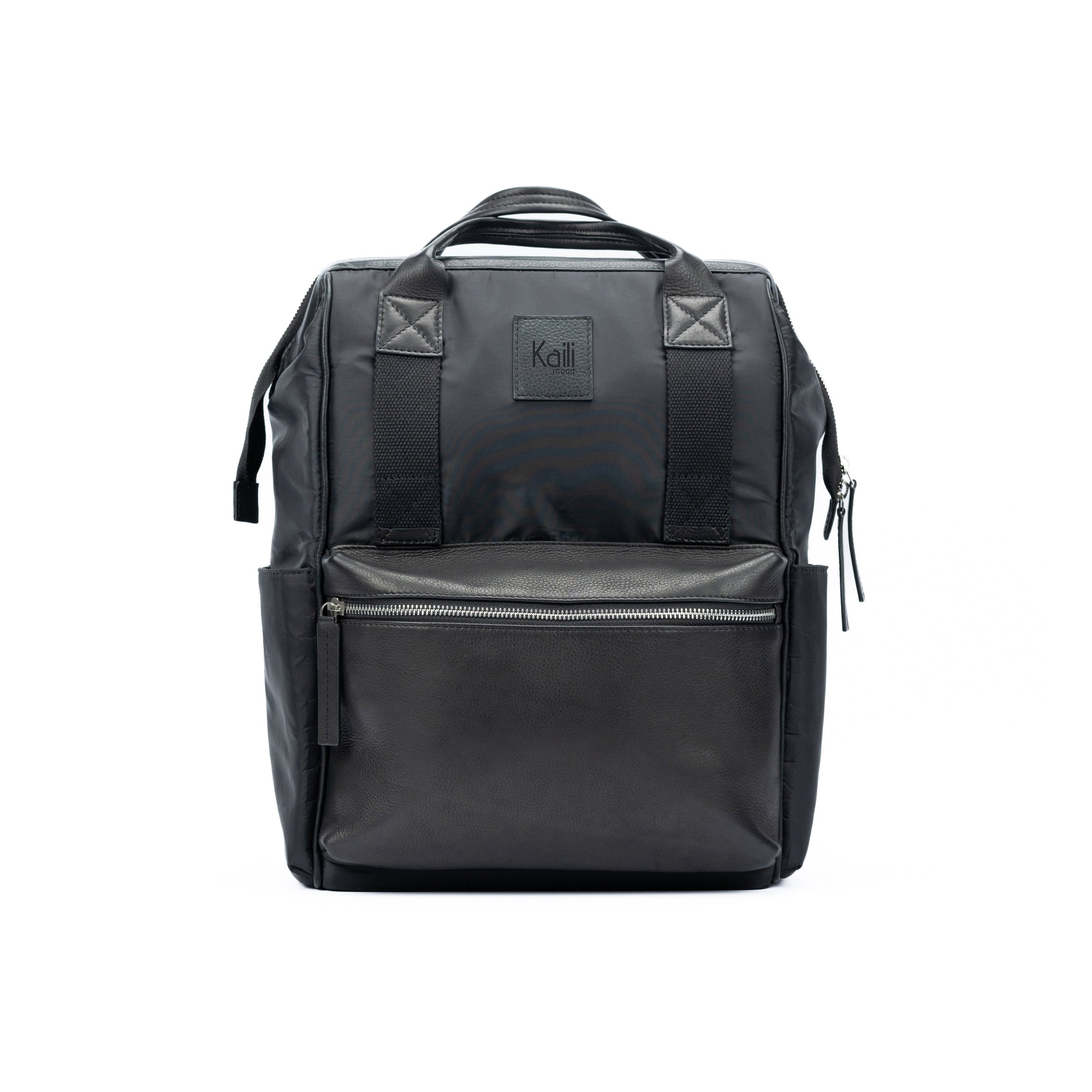 Kaili Mood Waterproof Nylon & Full Grain Leather Backpack - Stylish & Functional by Kailimood.store at brixbailey.com
