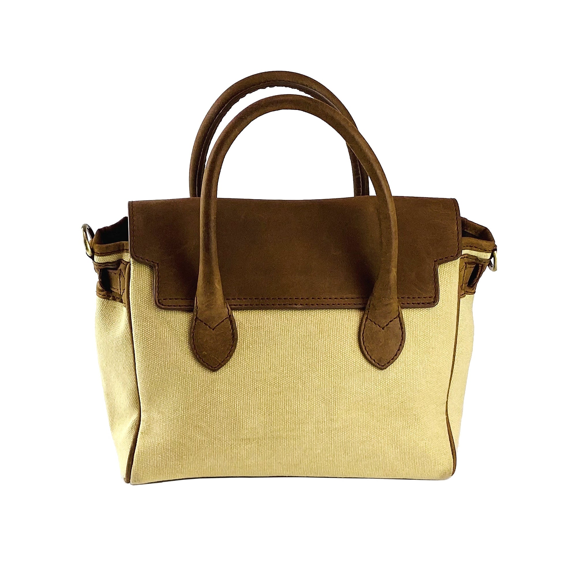 Mini Canvas &amp; Leather Handbag Made in Italy - Elegant Vintage Style with Adjustable Strap &amp; Functional Pockets by Kailimood.store at brixbailey.com