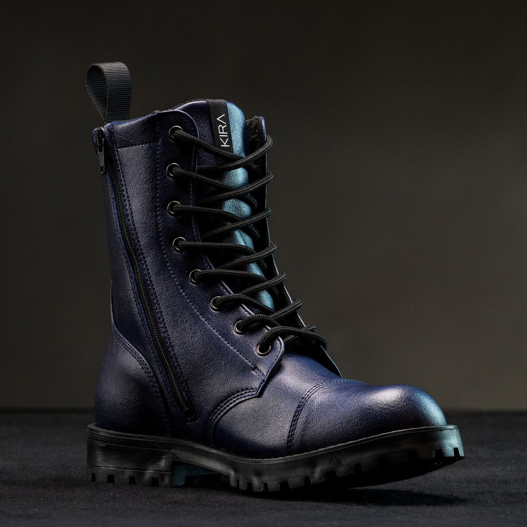 Blue Vegan Winter Boots for Cold Weather Comfort