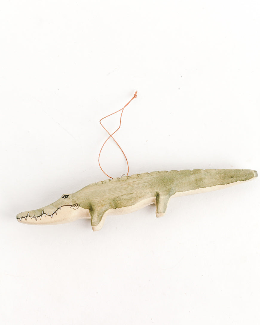 Hand-Carved Gator Ornament-0