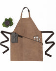 Beige Leather Apron for Cooking and Crafting