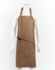 Beige Leather Apron for Cooking and Crafting