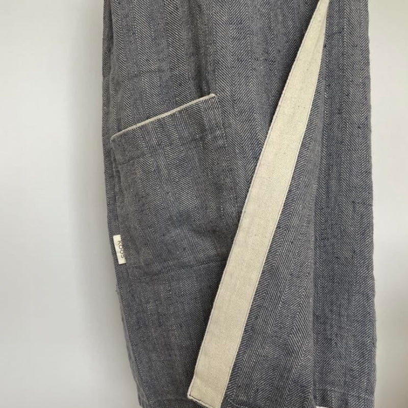 Linen Sauna Skirt for Women in Grayish Blue