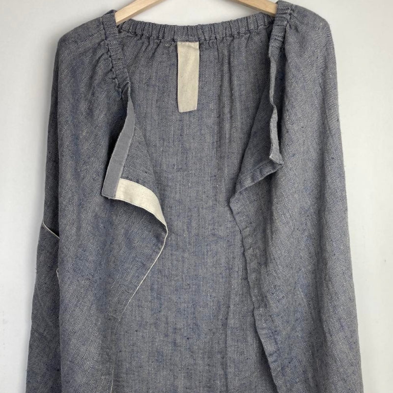 Adjustable Linen Sauna Skirt – Elegant Fishbone Pattern by KOOSdisain at www.brixbailey.com