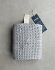 Large Gray Waffle Linen Bath Towel