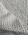 Large Gray Waffle Linen Bath Towel