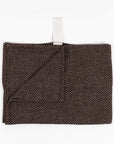 Large Linen Towel with Brown Pattern