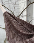 Large Linen Towel with Brown Pattern