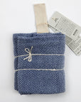 Blue Fishbone Linen-Cotton Towel – Lightweight & Pre-Washed by KOOSdisain at www.brixbailey.com