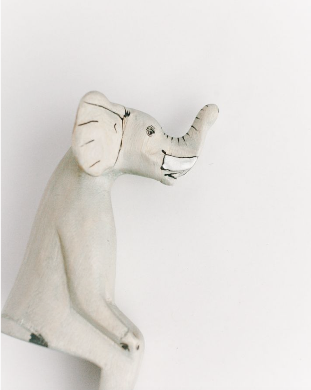 Hand-carved Elephant Shelf Sitter-1