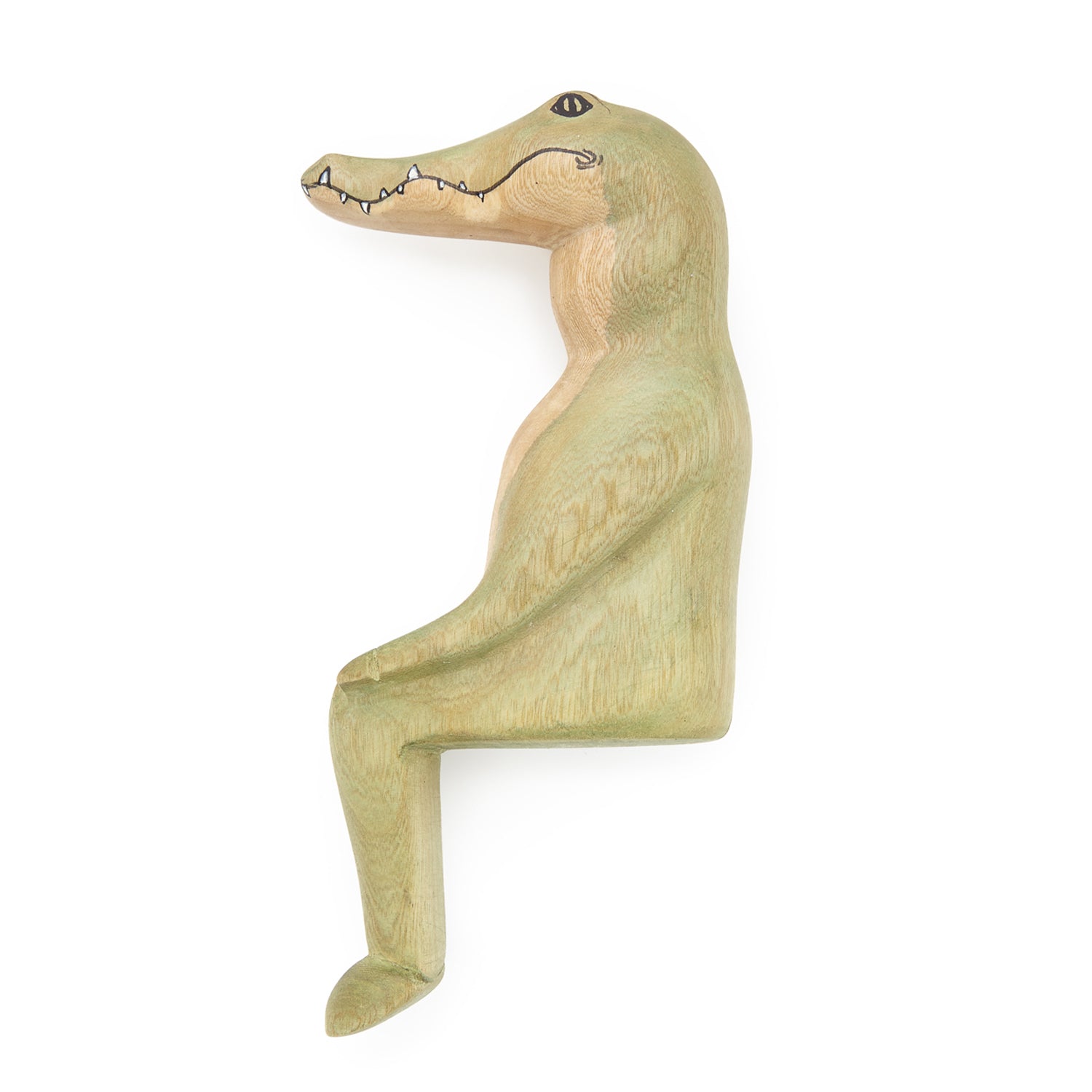 Hand-carved Gator Shelf Sitter-0