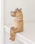 Hand-carved Hippo Shelf Sitter-3