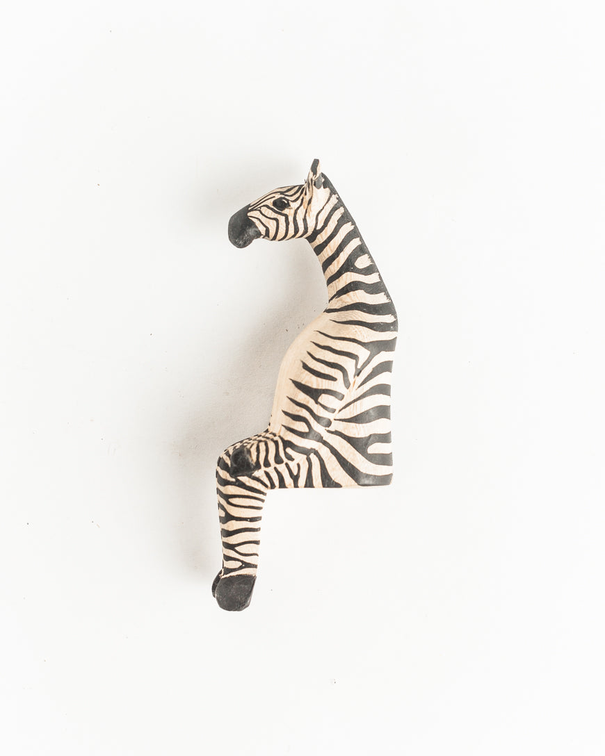 Hand-carved Zebra Shelf Sitter-0