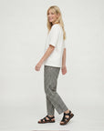 Kate Black Check Barrel Leg Trouser