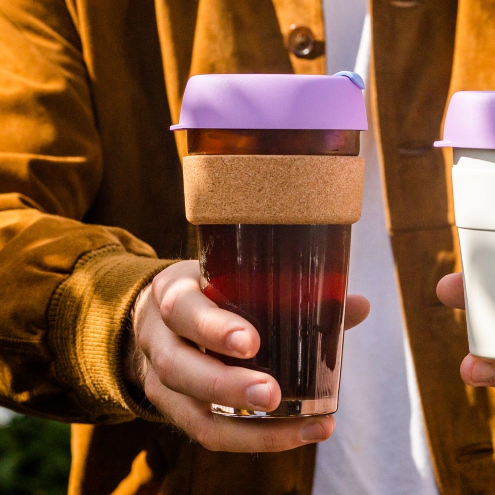 Brew Cork Glass Cup - 16oz | Moonlight