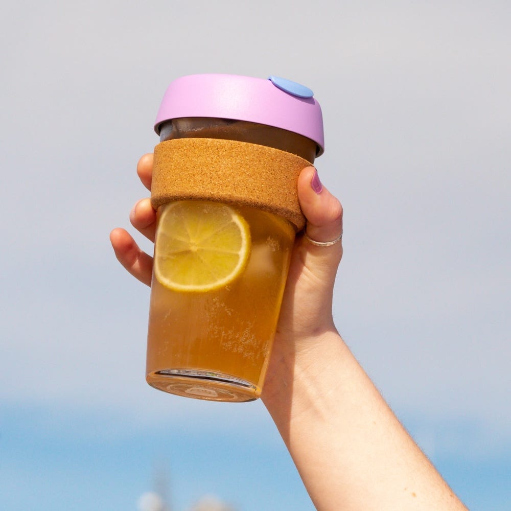 Brew Cork Glass Cup - 16oz | Moonlight
