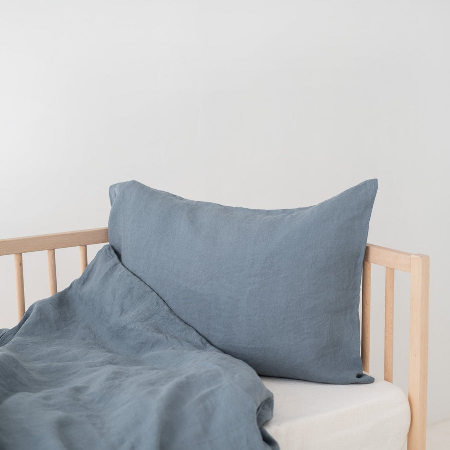 Linen Duvet Cover Set for Kids - Blue Fog