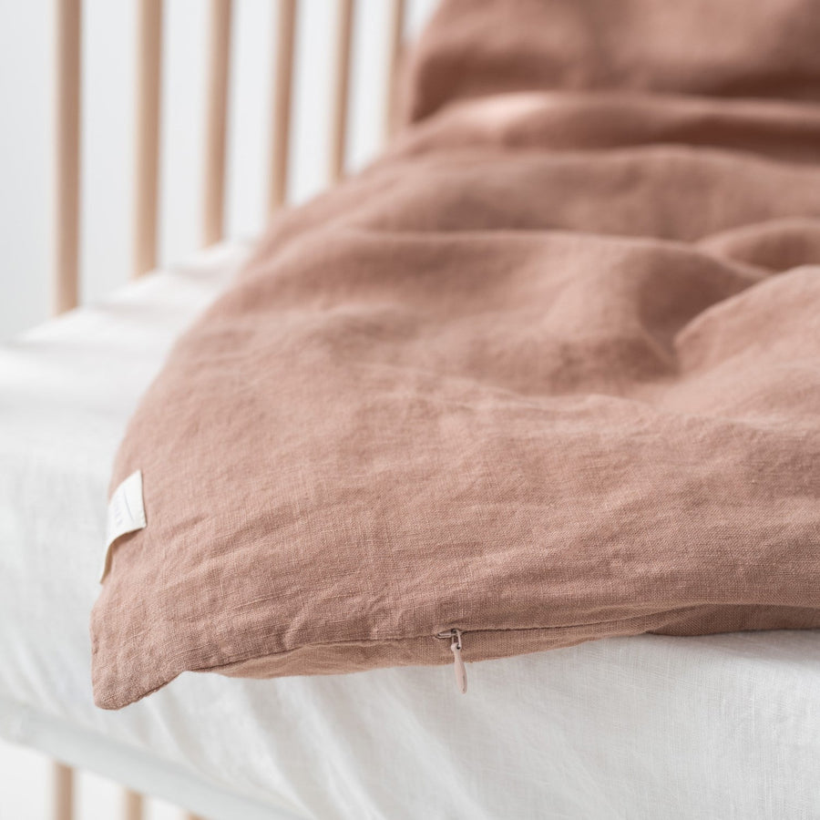 Linen Duvet Cover Set for Kids - Cafe Creme