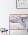 Linen Duvet Cover Set for Kids Light Grey