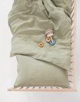 Linen Duvet Cover Set for Kids in Sage