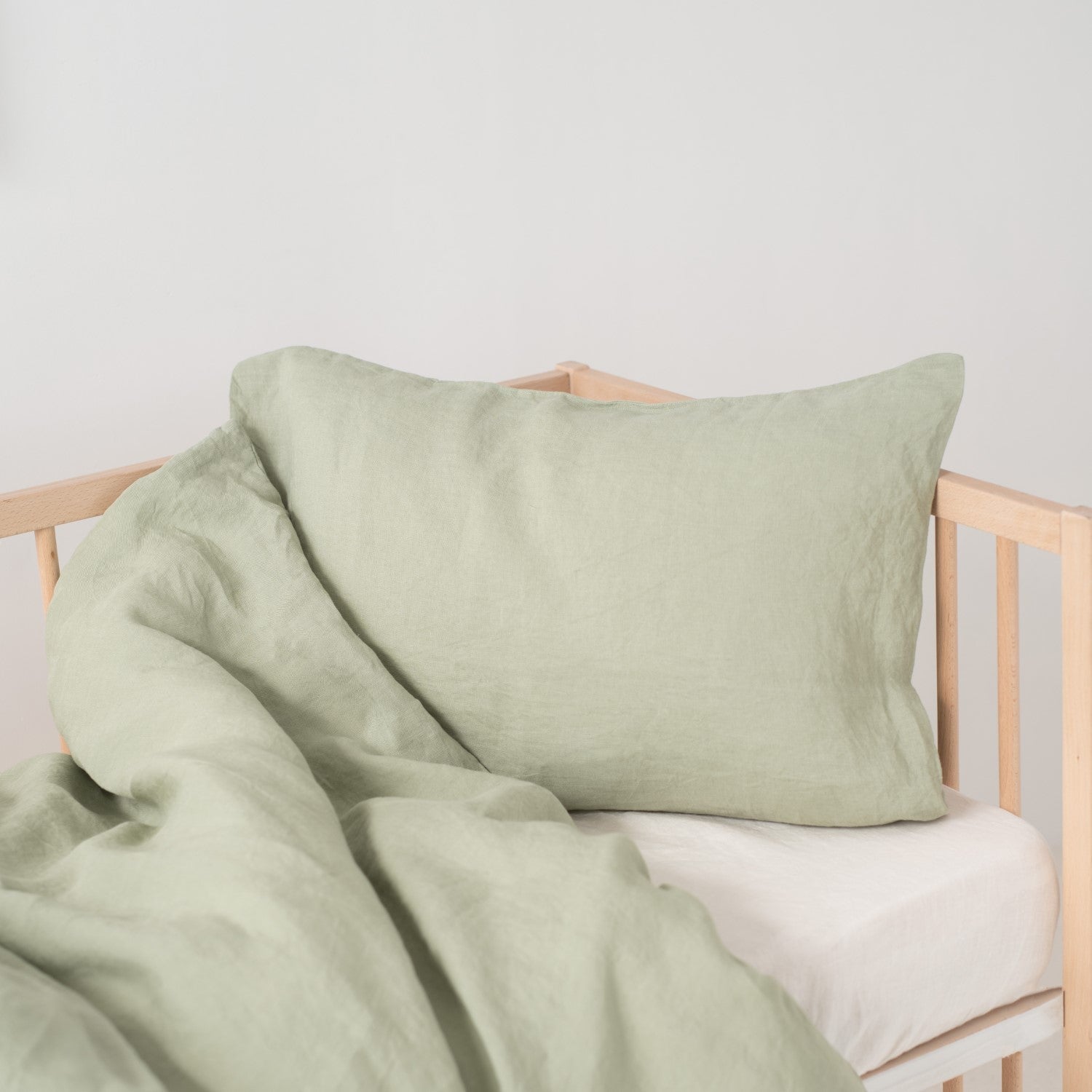 Linen Duvet Cover Set for Kids in Sage