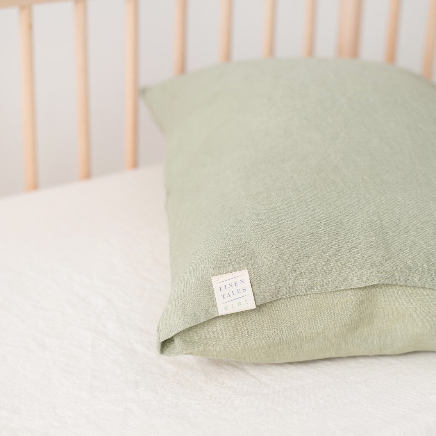 Linen Duvet Cover Set for Kids in Sage