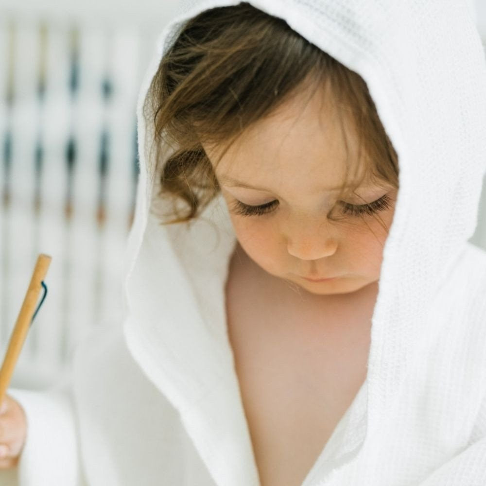 White Linen Bathrobe for Kids