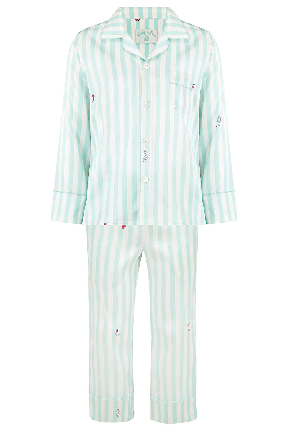 Teddy Glacier Stripe Boys Silk Pyjama Set