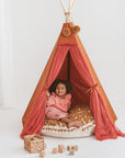 Fairy Kids Play Tent with Tulle in Cognac
