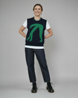 Organic Cotton Knit Jumper Vest - Blue
