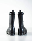 Black High Aviator Leather Boots