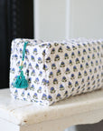 Blue jaipur flower wash bag