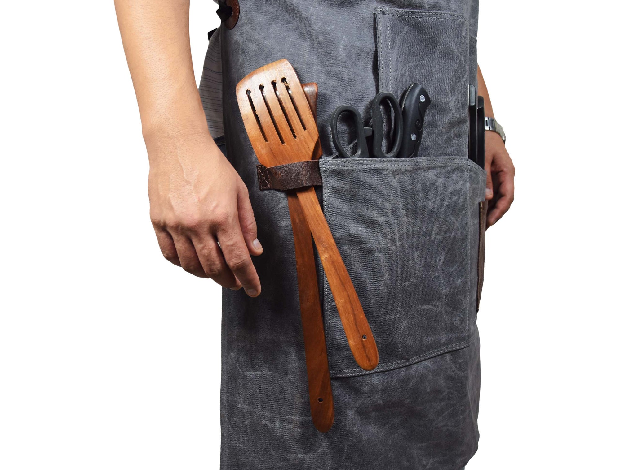 Fremont Leather Canvas Utility Apron for Work &amp; Craft