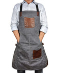 Fremont Leather Canvas Utility Apron for Work & Craft