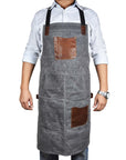 Fremont Leather Canvas Utility Apron for Work & Craft